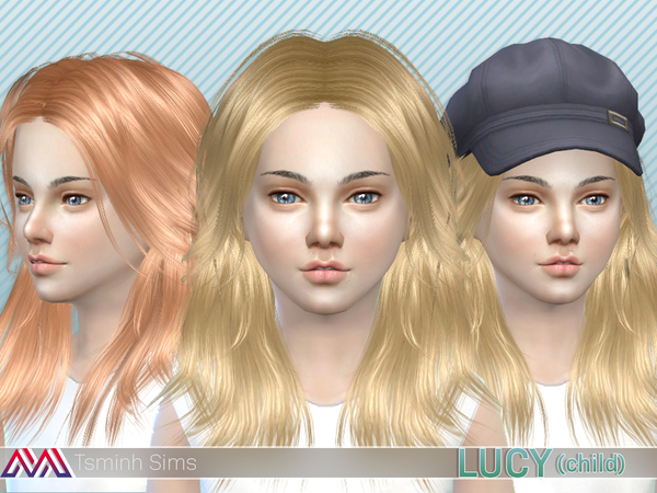 Sims 4 Lucy Hair 12 child by TsminhSims at TSR