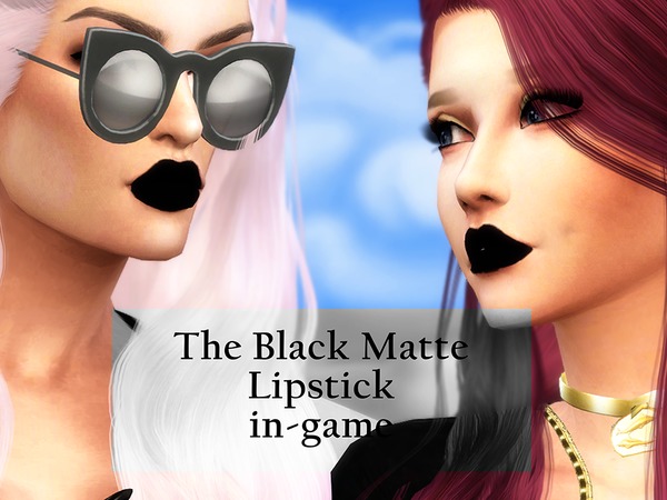 Sims 4 Black Matte Lipstick by PrimroseSmith at TSR