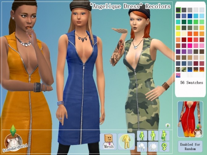 Sims 4 Angelique Dress Recolors by Standardheld at SimsWorkshop