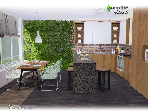 Sims 4 Nature In modern kitchen by SIMcredible at TSR