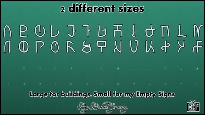 Sims 4 Simlish Alphabet Wall Decals by Bakie at TSR