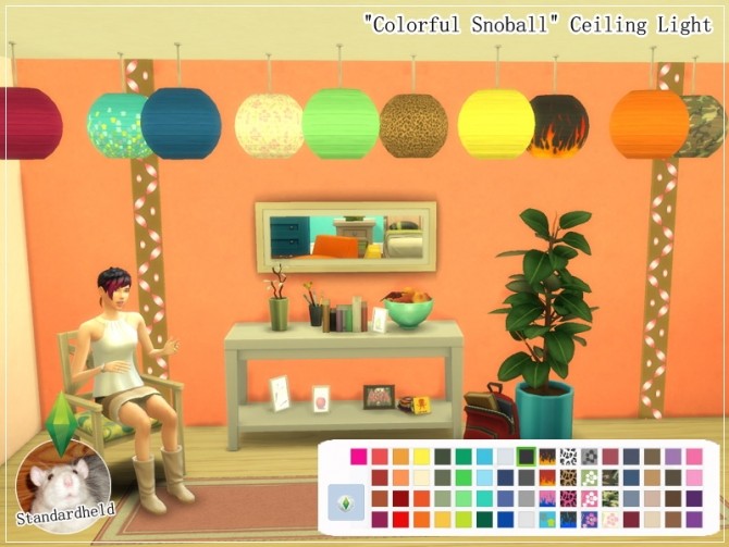 Sims 4 Colorful Snoball Ceiling light at SimsWorkshop