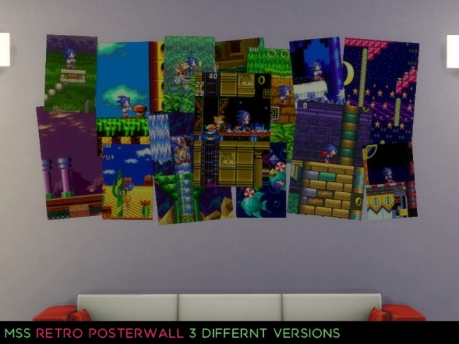 Sims 4 Retro Game Poster Wall by midnightskysims at SimsWorkshop