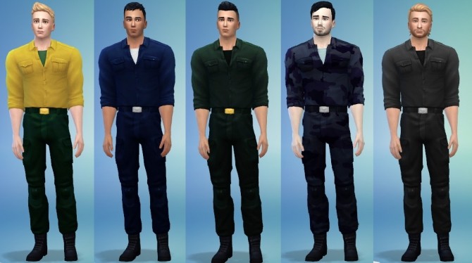 Sims 4 Male Full Body Combat Uniform by monkeysimmy4 at Mod The Sims