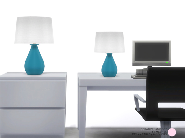 Sims 4 Ceramic Lamp Set by DOT at TSR
