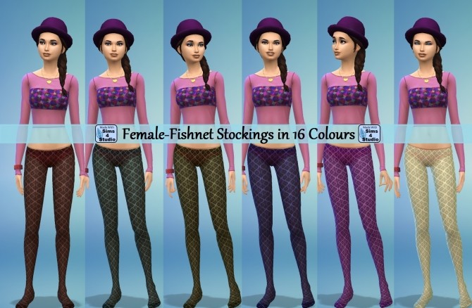 Sims 4 Fishnet Stockings 16 Colours by wendy35pearly at Mod The Sims