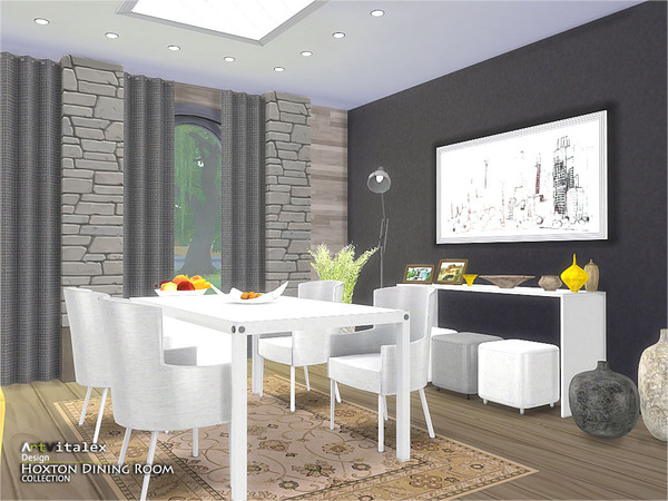 Sims 4 Hoxton Dining Room by ArtVitalex at TSR