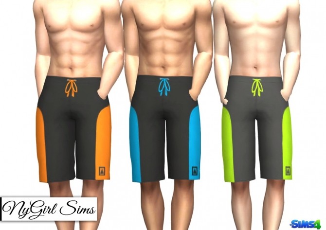 Sims 4 Mens Swim Trunk Three Pack at NyGirl Sims