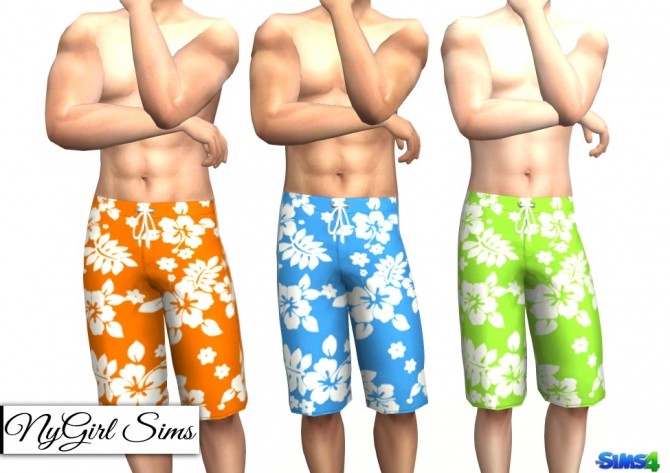 Sims 4 Mens Swim Trunk Three Pack at NyGirl Sims