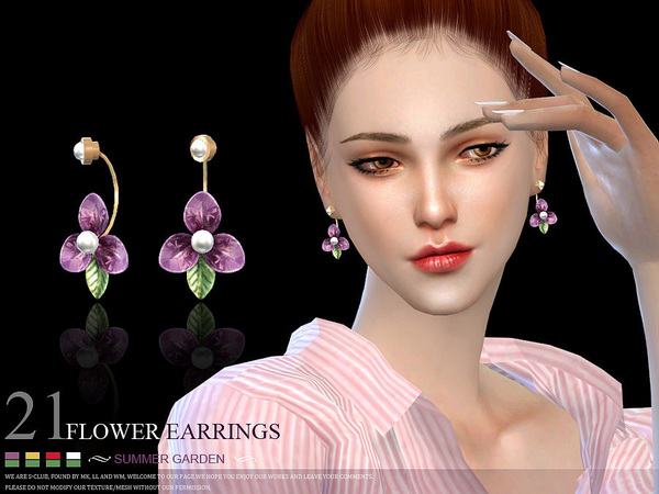 Sims 4 Earrings 21(f) by S Club LL at TSR