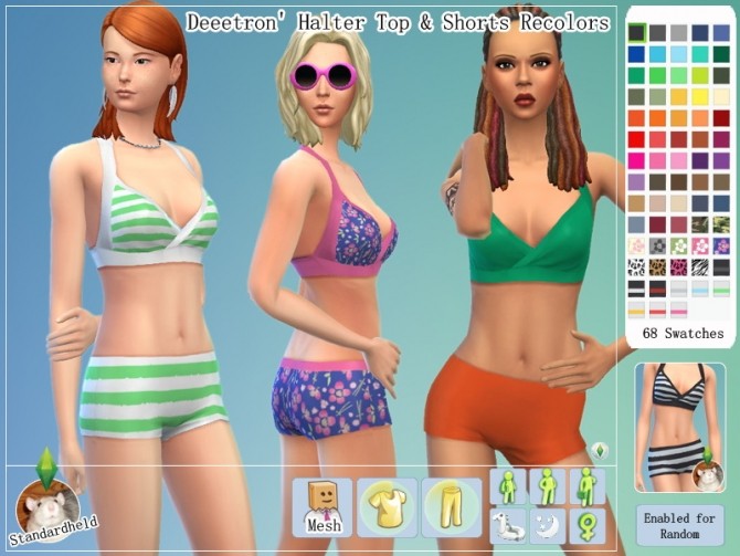 Sims 4 Halter top and shorts by Standardheld at SimsWorkshop