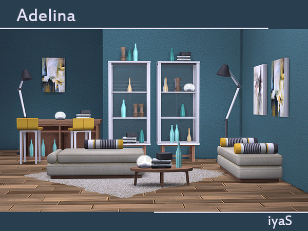 Sims 4 Adelina livingroom set by soloriya at TSR