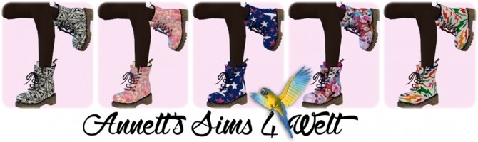 Sims 4 Marigolds Combat Boots Recolors at Annett’s Sims 4 Welt