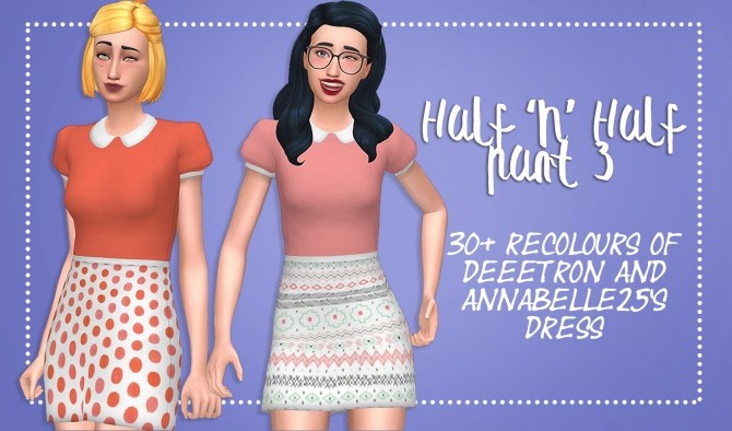 Sims 4 Recolours of Dee and Annabelles Dress by xDeadGirlWalking at SimsWorkshop