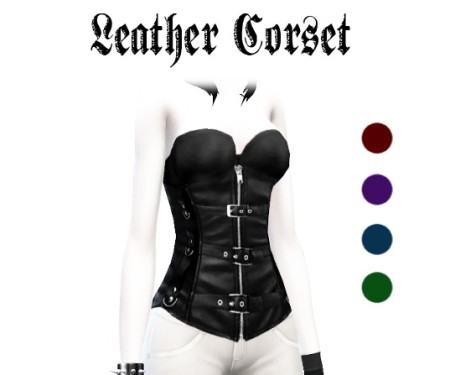 Avenged Sevenfold corset by ShadowEatsSkittlez at SimsWorkshop