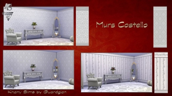 Sims 4 COSTELLO walls by Guardgian at Khany Sims