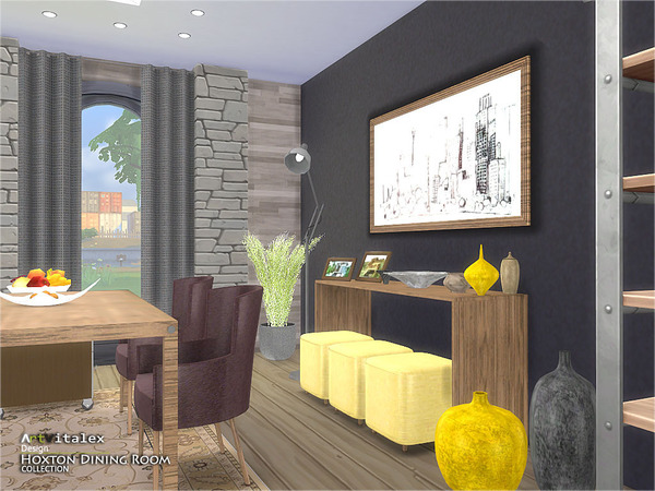 Sims 4 Hoxton Dining Room by ArtVitalex at TSR