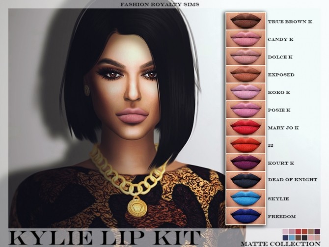 Sims 4 Kylie Lip Kit Matte Collection at Fashion Royalty Sims
