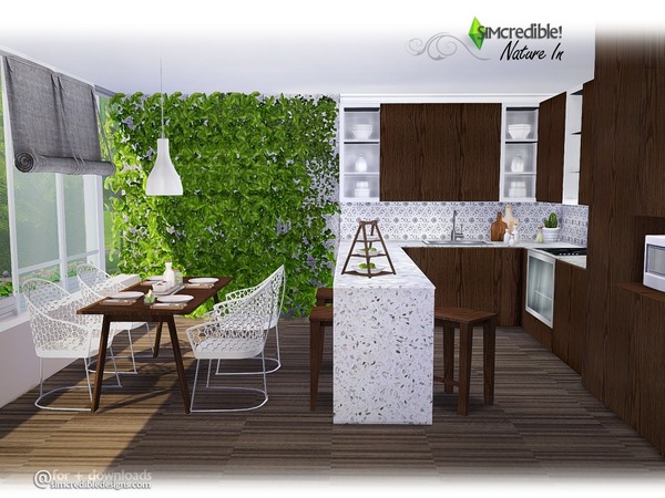 Sims 4 Nature In modern kitchen by SIMcredible at TSR