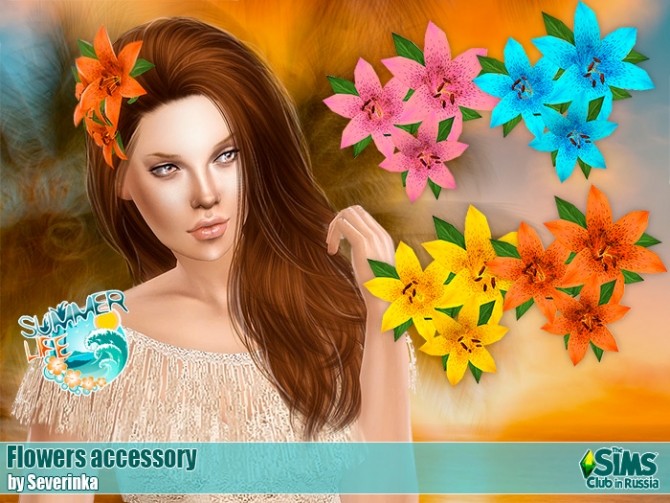 Sims 4 Accessory flowers at Sims by Severinka