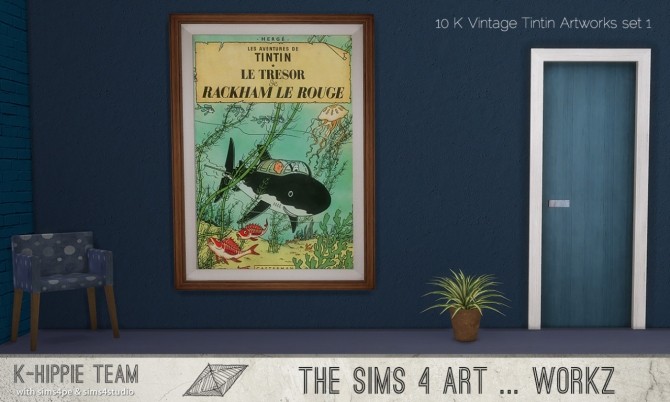 Sims 4 K Vintage Tintin Artworks set 1 at K hippie