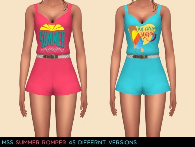 Sims 4 Summer Romper by midnightskysims at SimsWorkshop