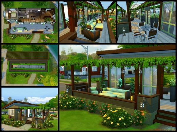 Sims 4 Overhang house by sparky at TSR