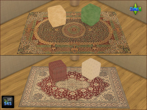 Sims 4 4 sets including two rugs and four pouffes at Arte Della Vita