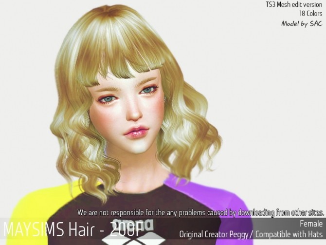 Sims 4 Hair 200F (Peggy) at May Sims