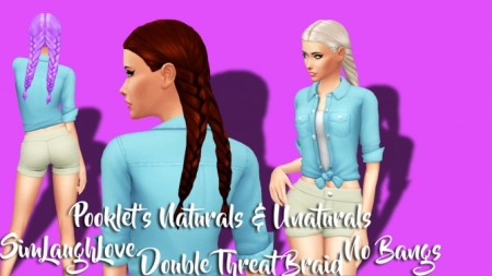 SimLaughLove Double Threat Braids by Moonlight-Simss at SimsWorkshop
