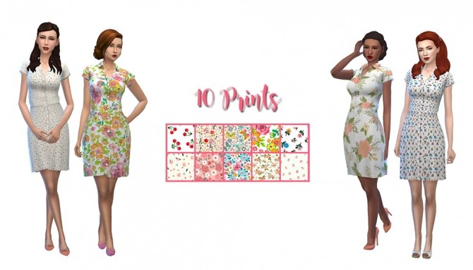 Sims 4 Deeetrons House Dress recolors by deelitefulsimmer at SimsWorkshop