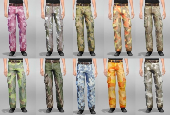 Sims 4 Camouflage cargo pants by Delise at Sims Artists