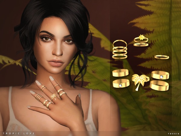Sims 4 Tropic Love Rings by toksik at TSR