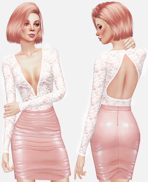 Sims 4 LACE BODYSUIT at Leeloo