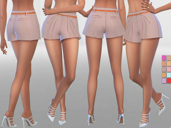 Sims 4 Summer Shorts With Belt by Pinkzombiecupcakes at TSR