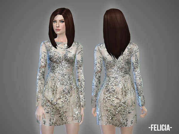 Sims 4 Felicia dress by April at TSR