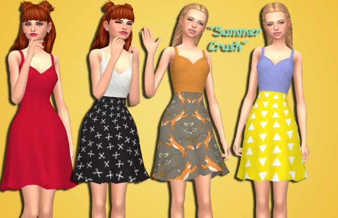 Sims 4 Summer Crush Dress by Annabellee25 at SimsWorkshop