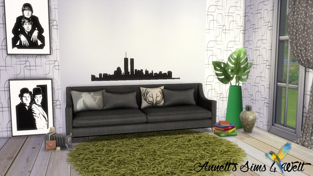 Sims 4 Skyline City Wall Deco at Annett’s Sims 4 Welt