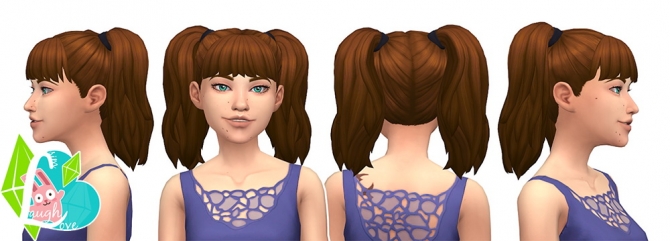 sims 4 cc pigtails child hair