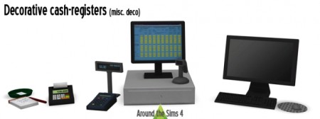 Decorative cash registers & computer at Around the Sims 4
