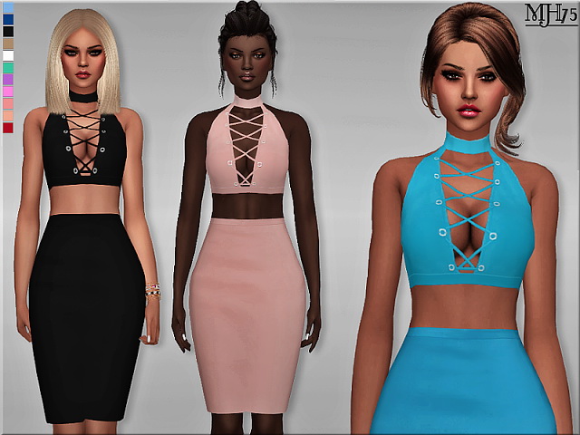 Sims 4 Criss Cross Dress by Margeh75 at Sims Addictions