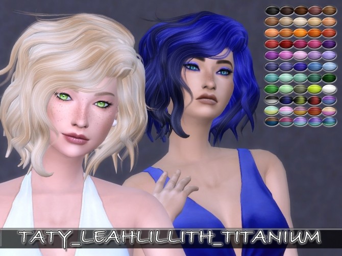 Sims 4 LeahLillith Titanium hair recolors by Taty86 at SimsWorkshop