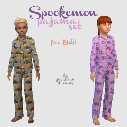 Sims 4 Spookemon Pajama Set for kids at Hamburger Cakes
