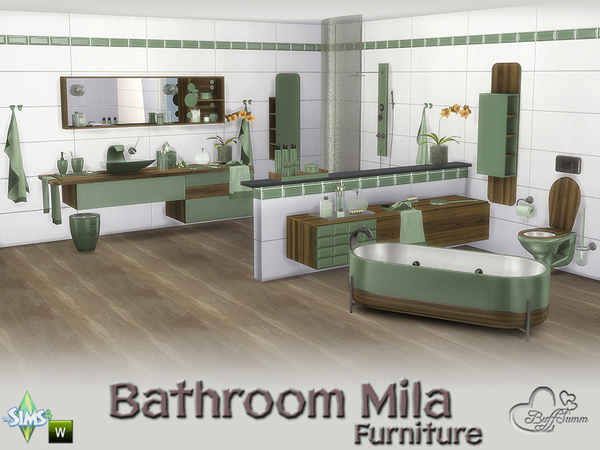 Sims 4 Bathroom Mila by BuffSumm at TSR
