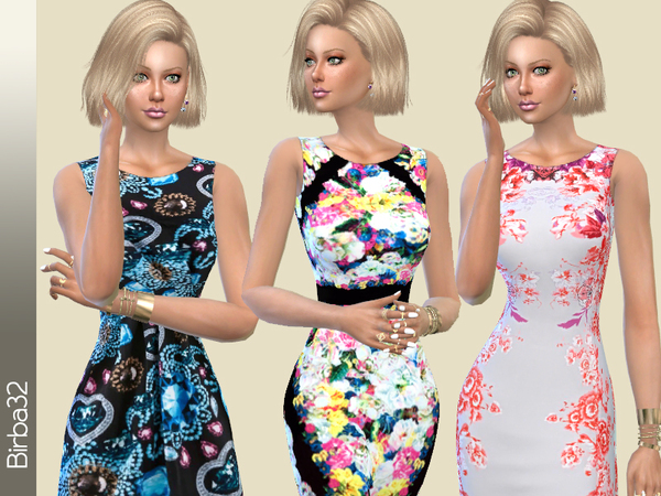 Sims 4 Summer Floral dress by Birba32 at TSR