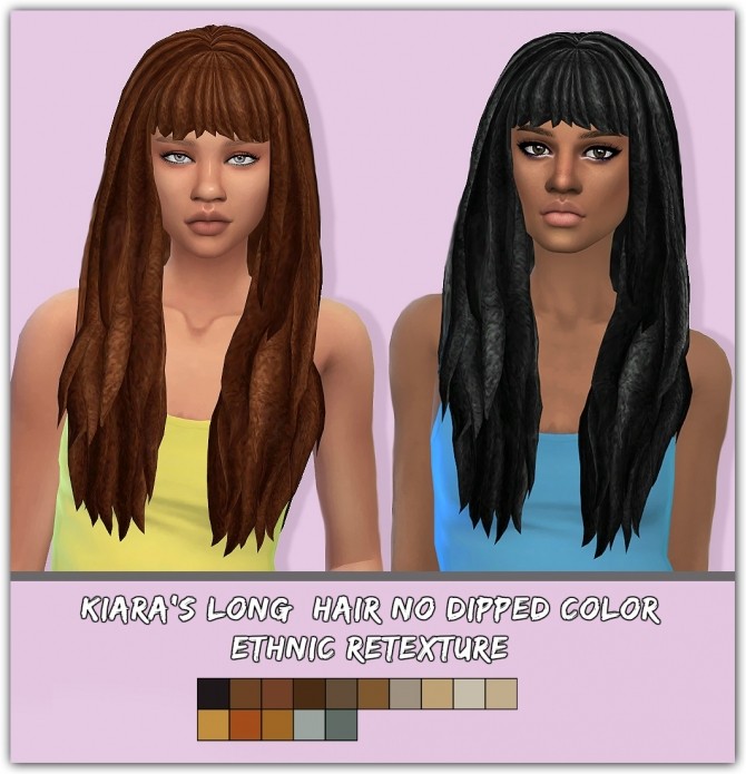 Sims 4 Kiara’s Long Hair Ethnic Retexture at Maimouth Sims4