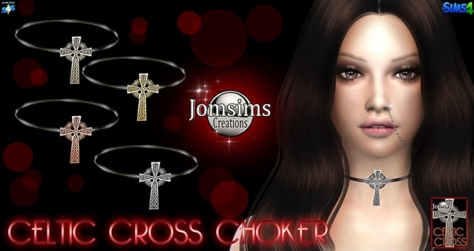 Sims 4 Celtic Cross Choker at Jomsims Creations
