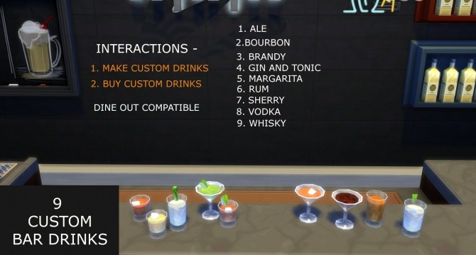 Sims 4 Custom Bar Drinks by icemunmun at Mod The Sims