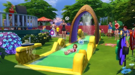 Check out the Lawn Water Slide in The Sims 4 Backyard Stuff