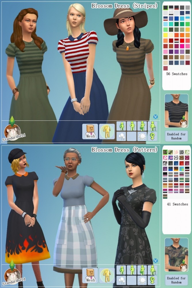 Sims 4 Recolors of Annabellee25s Blossom Dress by Standardheld at SimsWorkshop
